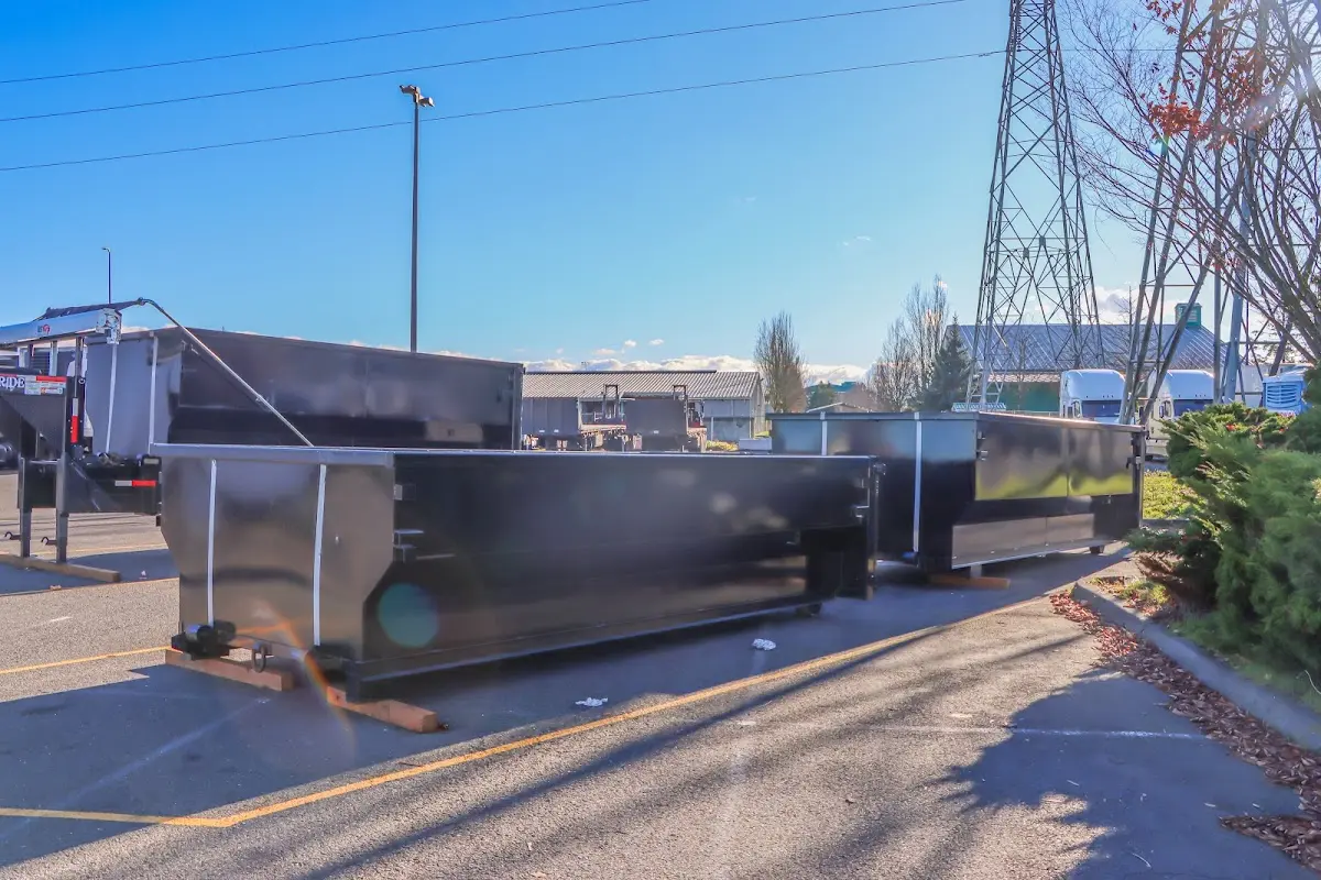 Roll-off dumpster ready for waste disposal at job site for Yard Waste Dumpster Rental in Fleming Island